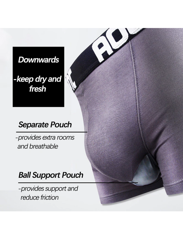 Separatec Men's Boxer Briefs Modal Stretch Breathable Separated Dual Pouch  Underwear Trunks - ShopStyle
