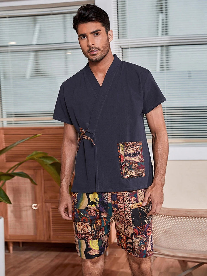 Pyjama Kimono Imprimé Pour Homme