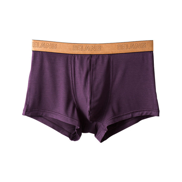 Modal Ultra-soft Solid Mid-waist Men's Boxer Briefs