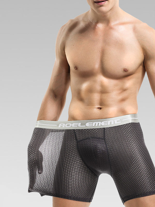 2-pack Mesh Ice Silk Moisture Wicking Sport Boxer Underkläder