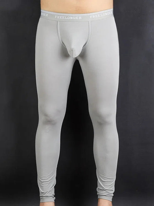 L-3XL Leggings Fleece Lined Trousers Bottom Pants Thermal Underwear Home  Pajamas Men's Long Johns