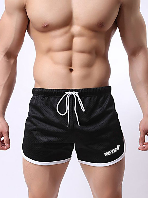 Pantaloncini da uomo con coulisse elastica in rete ad asciugatura rapida