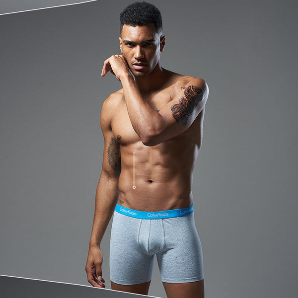 3pcs boxer de sport en coton doux de couleur unie pour hommes