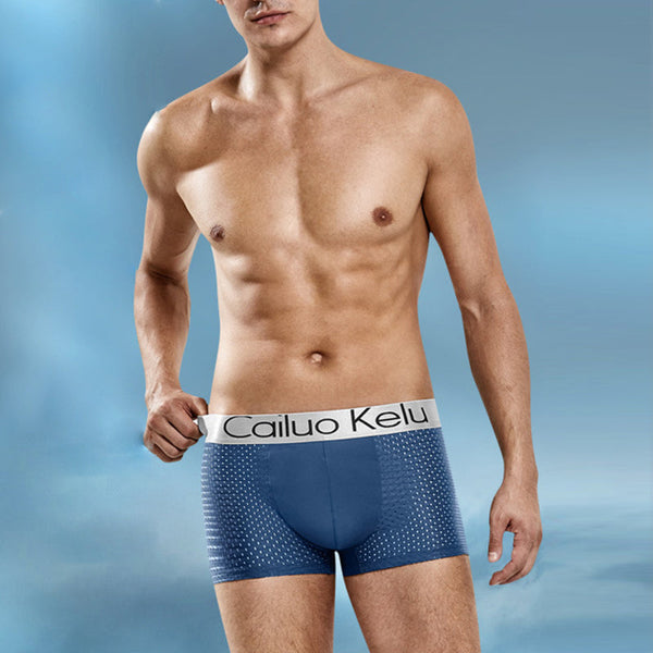 Calzoncillos bóxer de seda de hielo transpirables de malla para hombre de 3 piezas