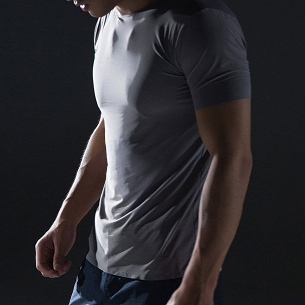 Camisetas masculinas ultrafinas de seda gelada de secagem rápida