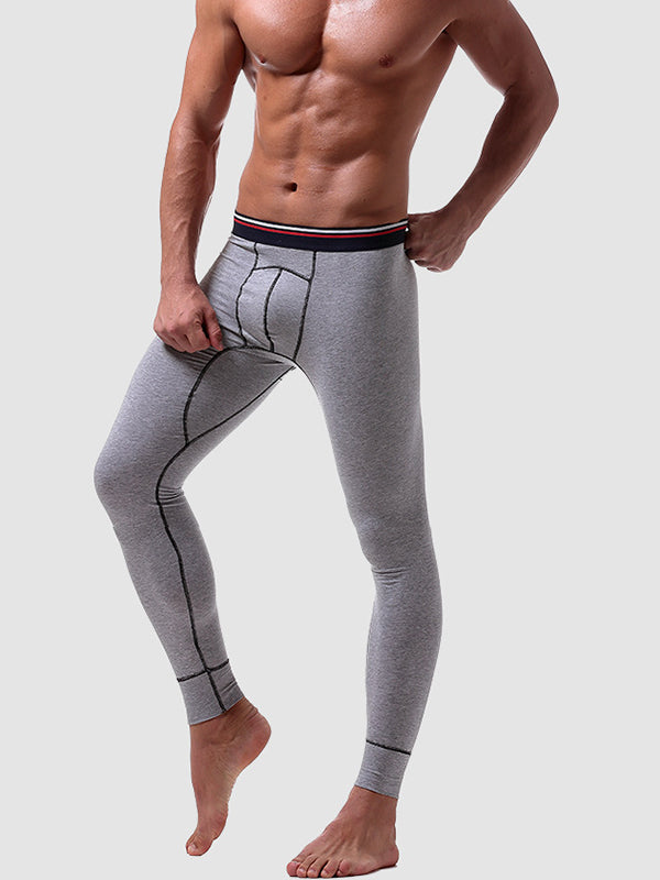 Men Seamless Compression Pouch Pants Long John Thermal Tights Underwear  Socks